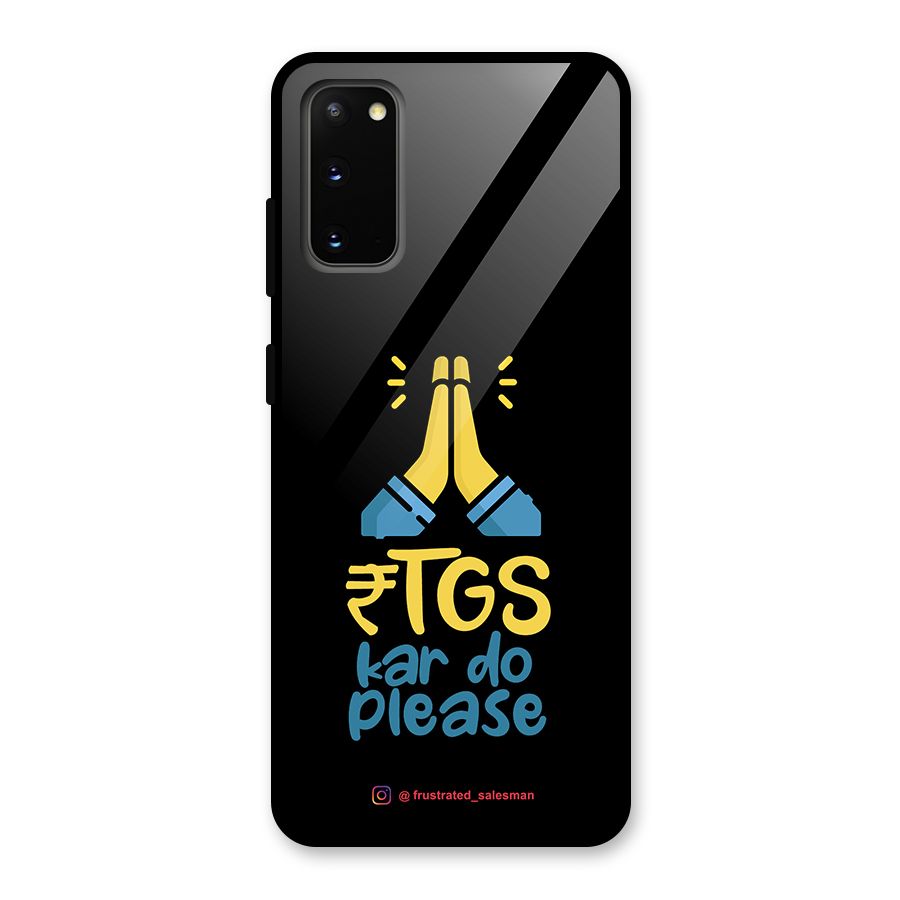 RTGS Kar Do Please Black Glass Back Case for Galaxy S20