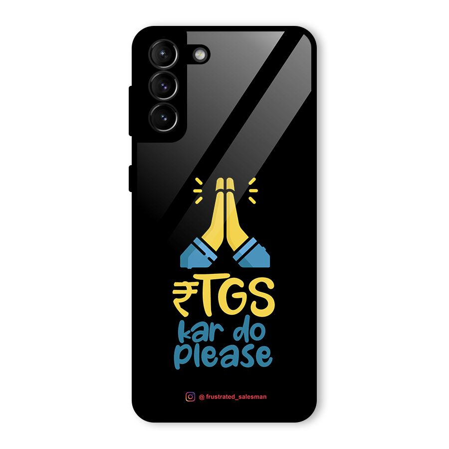 RTGS Kar Do Please Black Glass Back Case for Galaxy S21 Plus