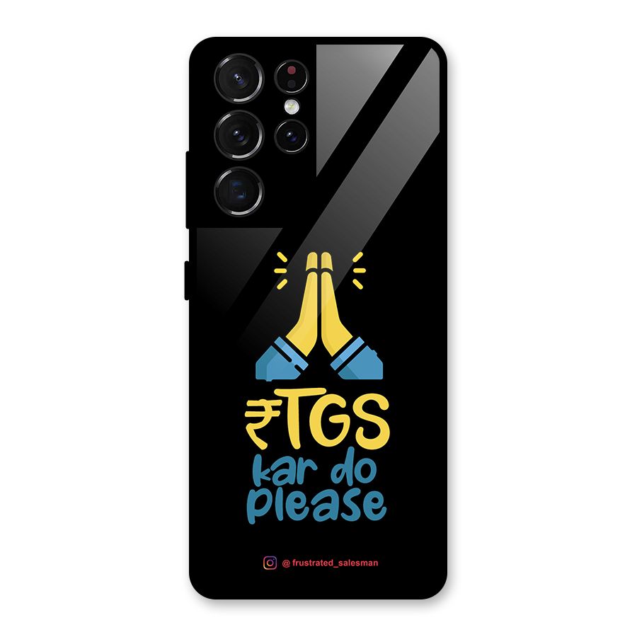 RTGS Kar Do Please Black Glass Back Case for Galaxy S21 Ultra 5G