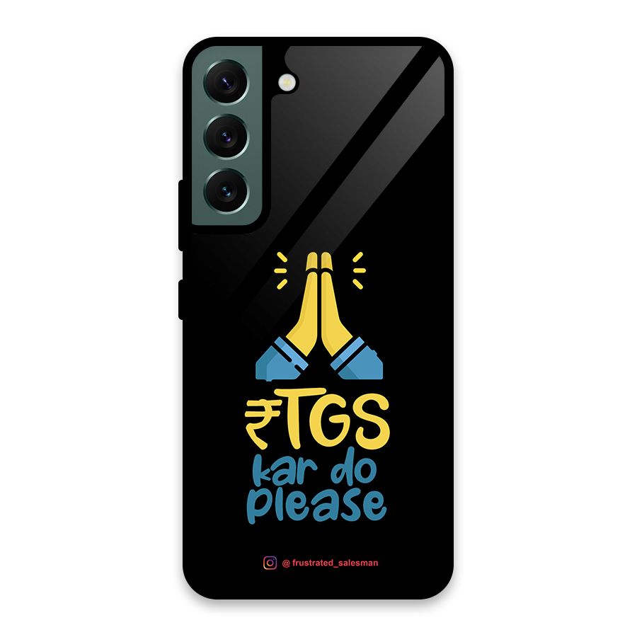 RTGS Kar Do Please Black Glass Back Case for Galaxy S22 5G
