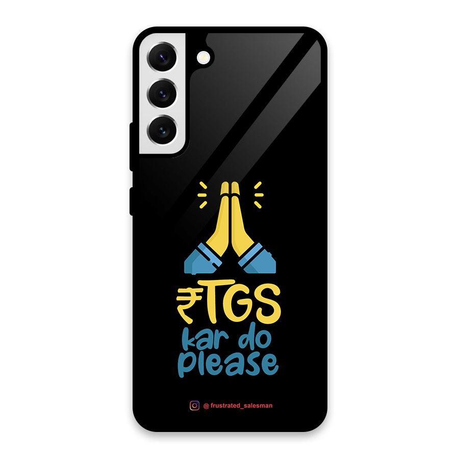 RTGS Kar Do Please Black Glass Back Case for Galaxy S22 Plus 5G