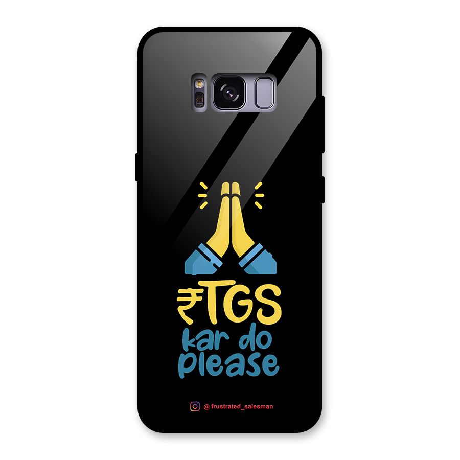 RTGS Kar Do Please Black Glass Back Case for Galaxy S8