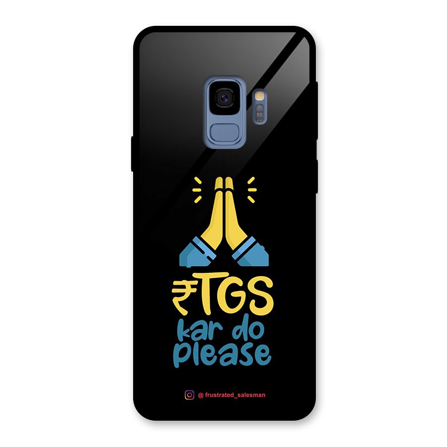 RTGS Kar Do Please Black Glass Back Case for Galaxy S9