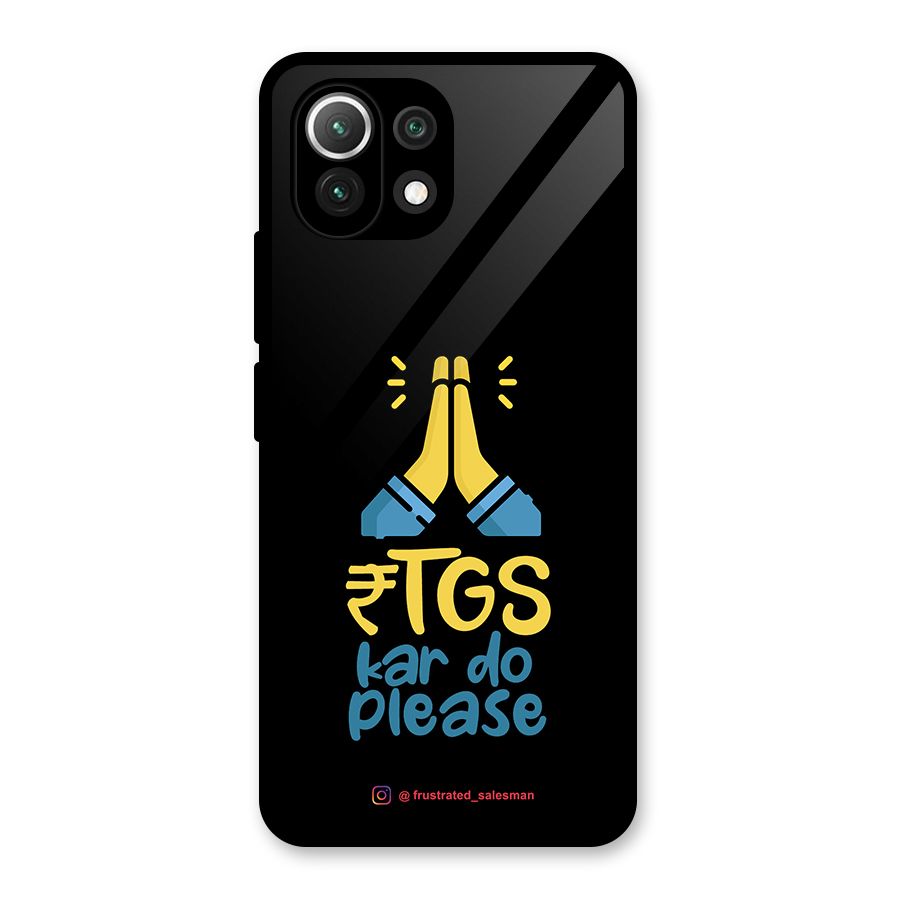 RTGS Kar Do Please Black Glass Back Case for Mi 11 Lite NE 5G