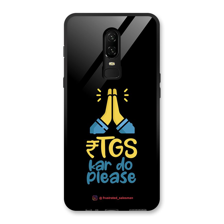 RTGS Kar Do Please Black Glass Back Case for OnePlus 6