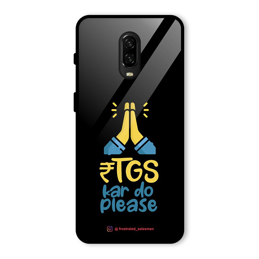RTGS Kar Do Please Black Glass Back Case for OnePlus 6T
