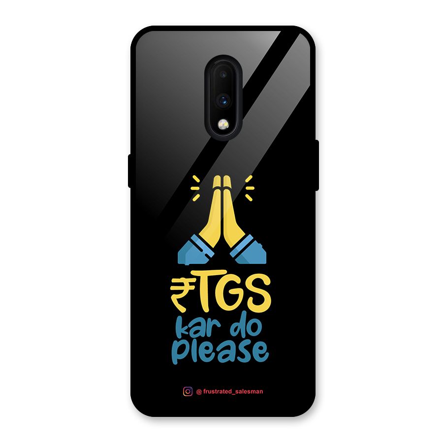 RTGS Kar Do Please Black Glass Back Case for OnePlus 7