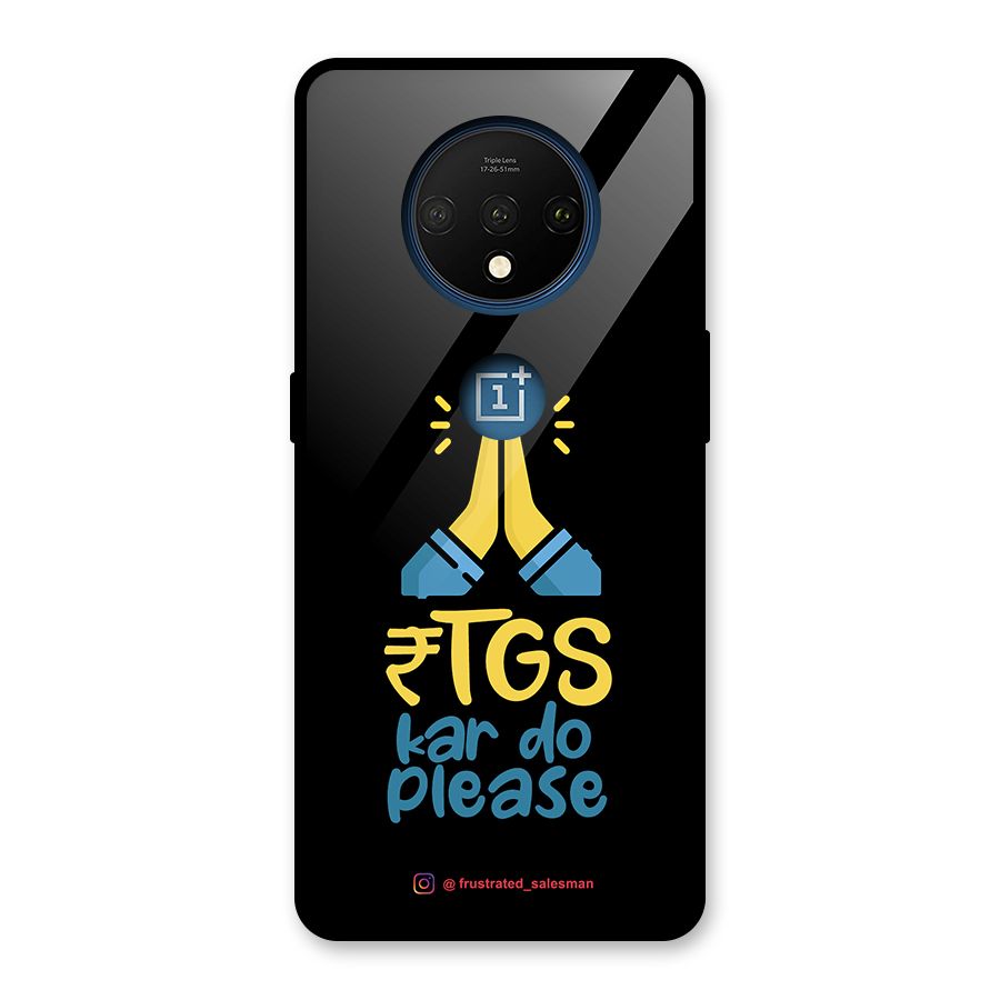 RTGS Kar Do Please Black Glass Back Case for OnePlus 7T