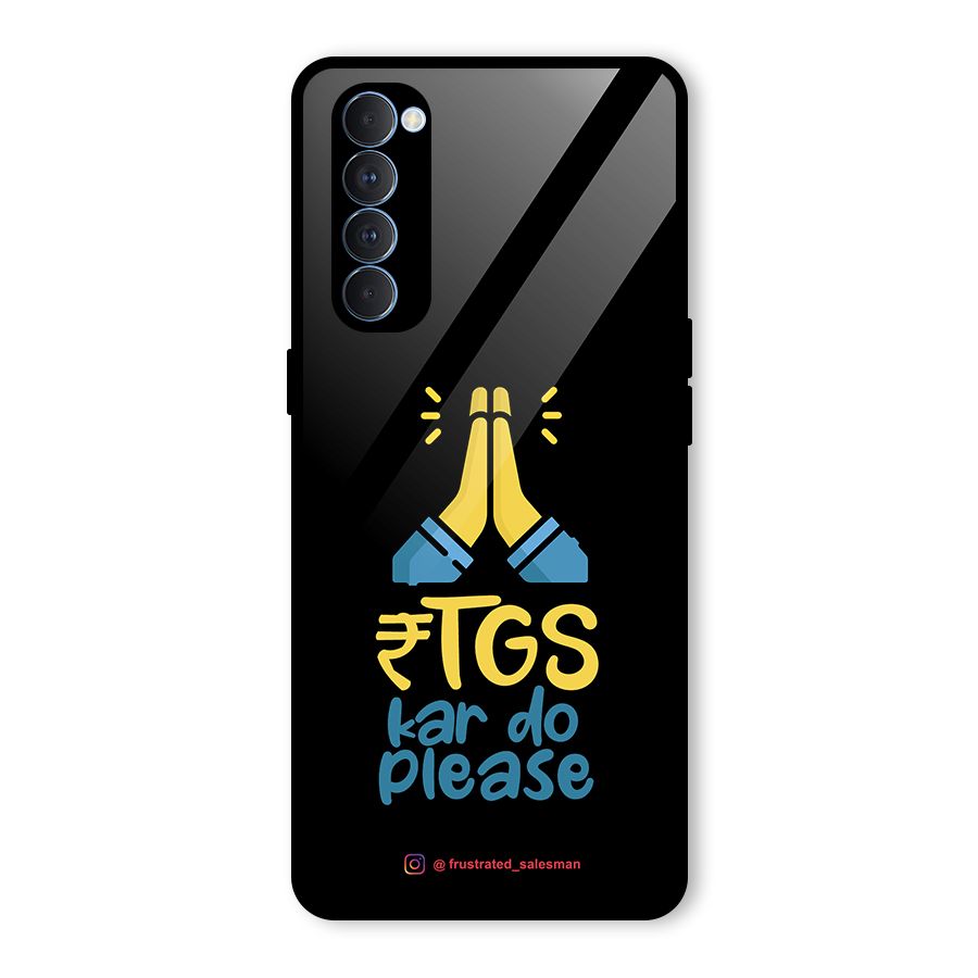 RTGS Kar Do Please Black Glass Back Case for Oppo Reno4 Pro