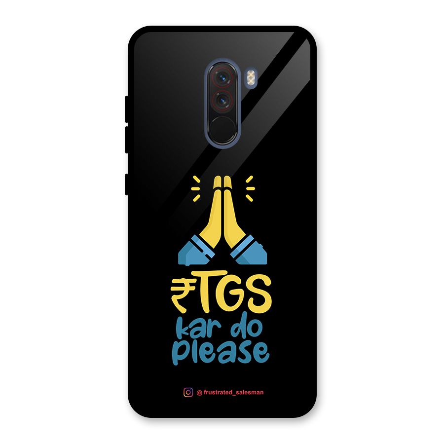 RTGS Kar Do Please Black Glass Back Case for Poco F1