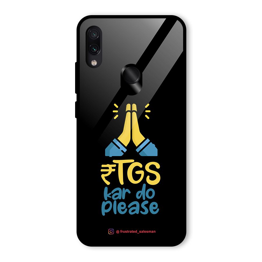 RTGS Kar Do Please Black Glass Back Case for Redmi Note 7
