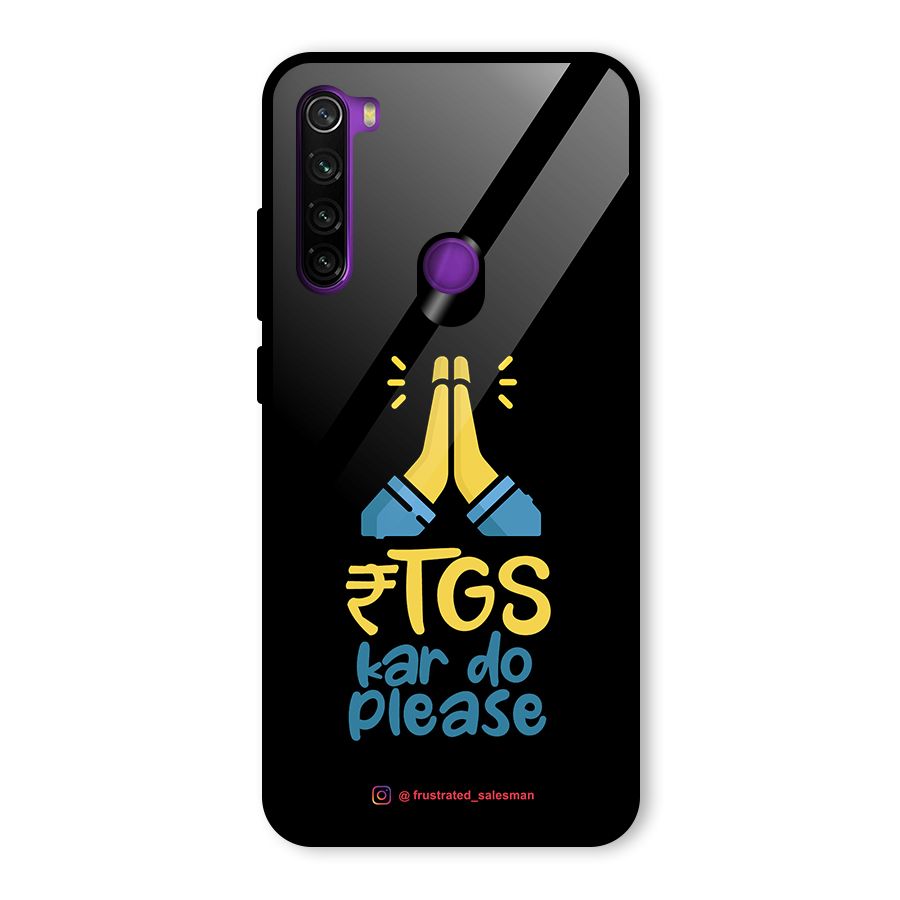 RTGS Kar Do Please Black Glass Back Case for Redmi Note 8