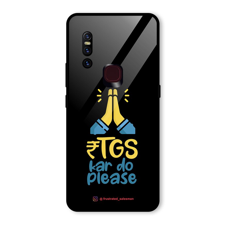 RTGS Kar Do Please Black Glass Back Case for Vivo V15