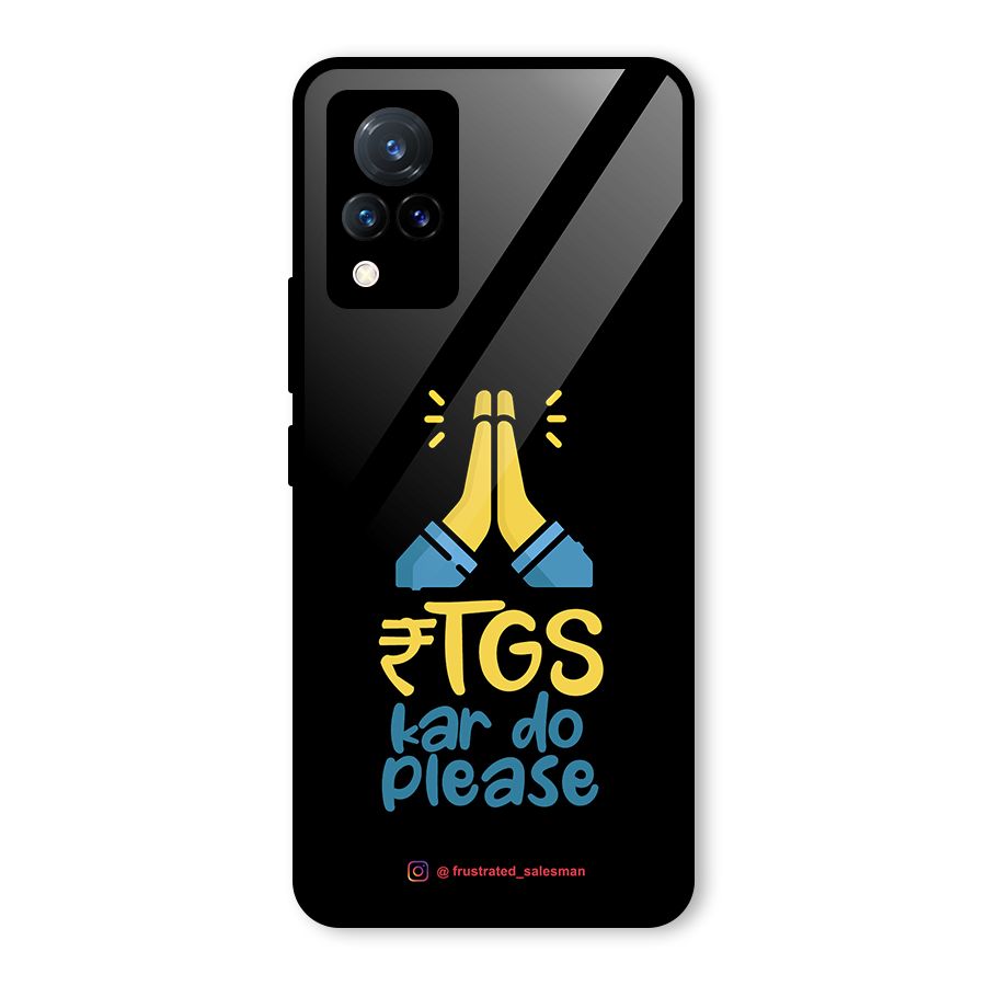 RTGS Kar Do Please Black Glass Back Case for Vivo V21 5G