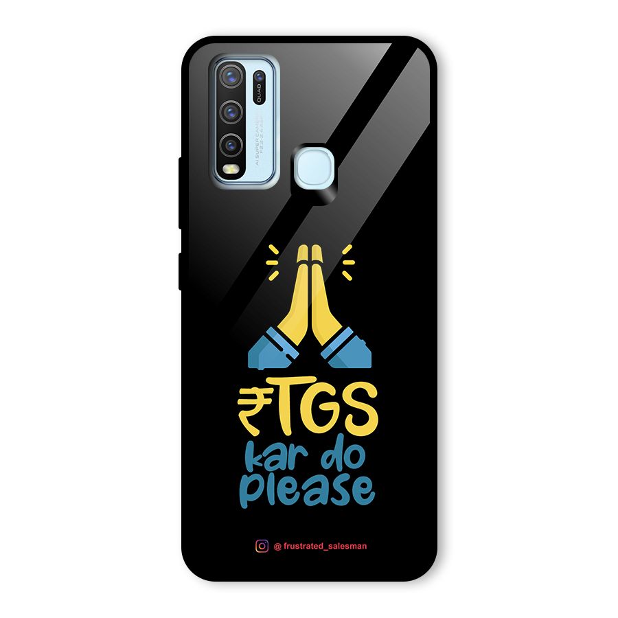 RTGS Kar Do Please Black Glass Back Case for Vivo Y30