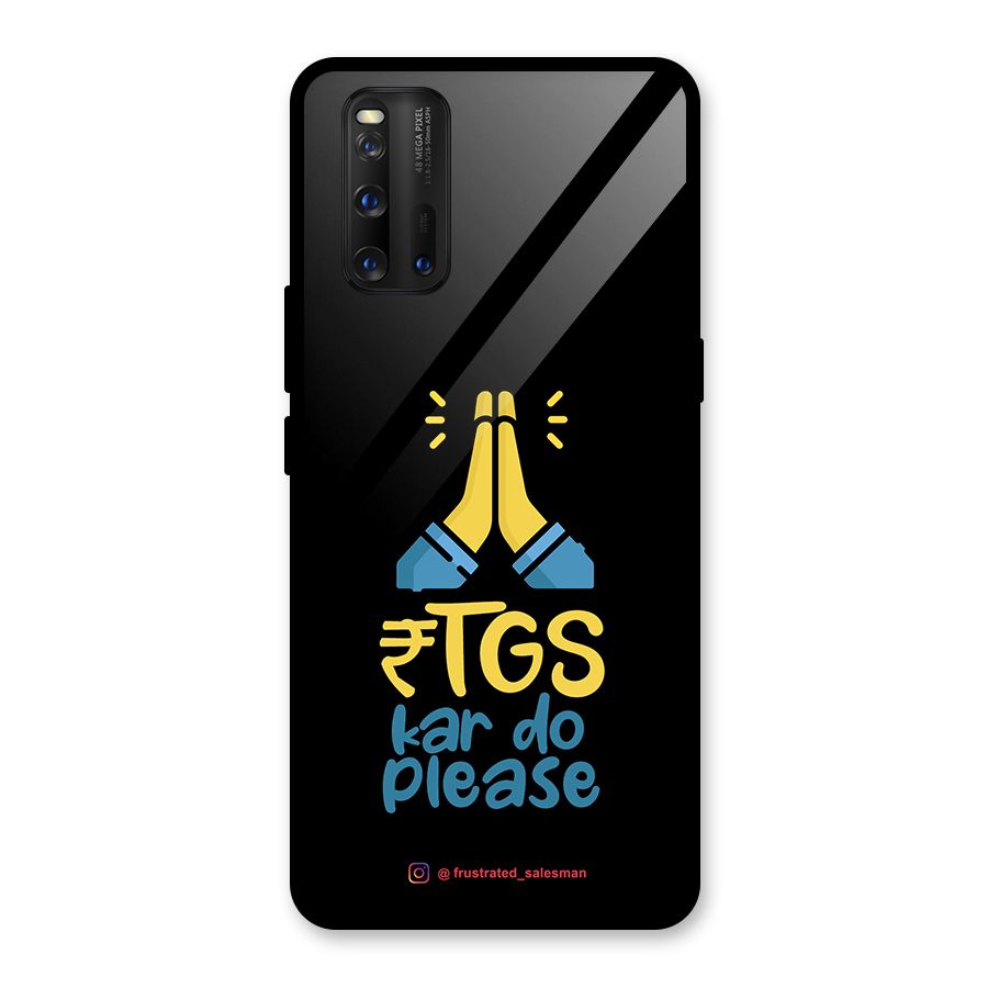 RTGS Kar Do Please Black Glass Back Case for Vivo iQOO 3