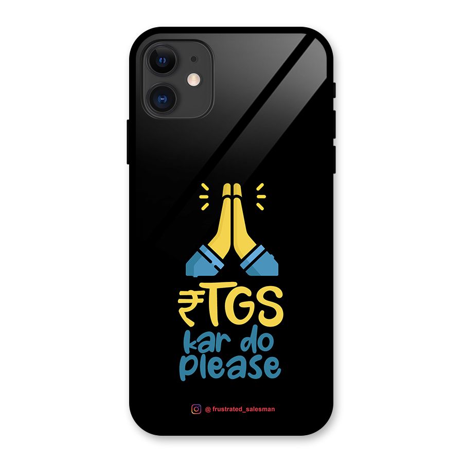 RTGS Kar Do Please Black Glass Back Case for iPhone 11