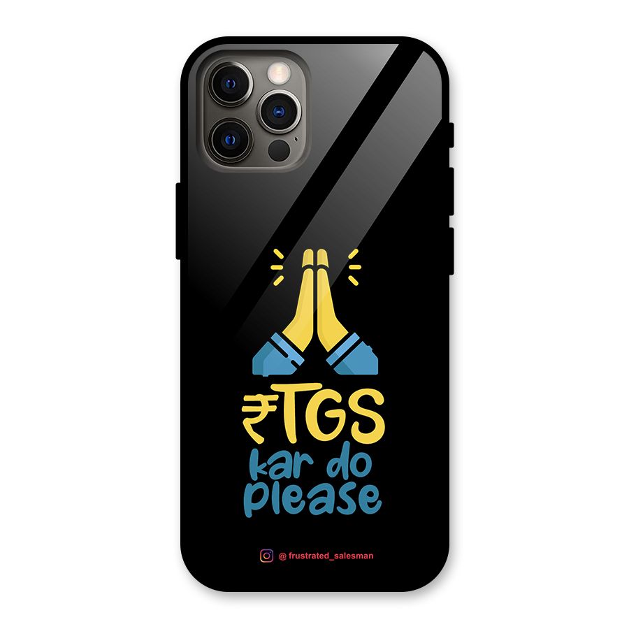 RTGS Kar Do Please Black Glass Back Case for iPhone 12 Pro