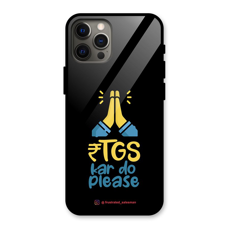 RTGS Kar Do Please Black Glass Back Case for iPhone 12 Pro Max