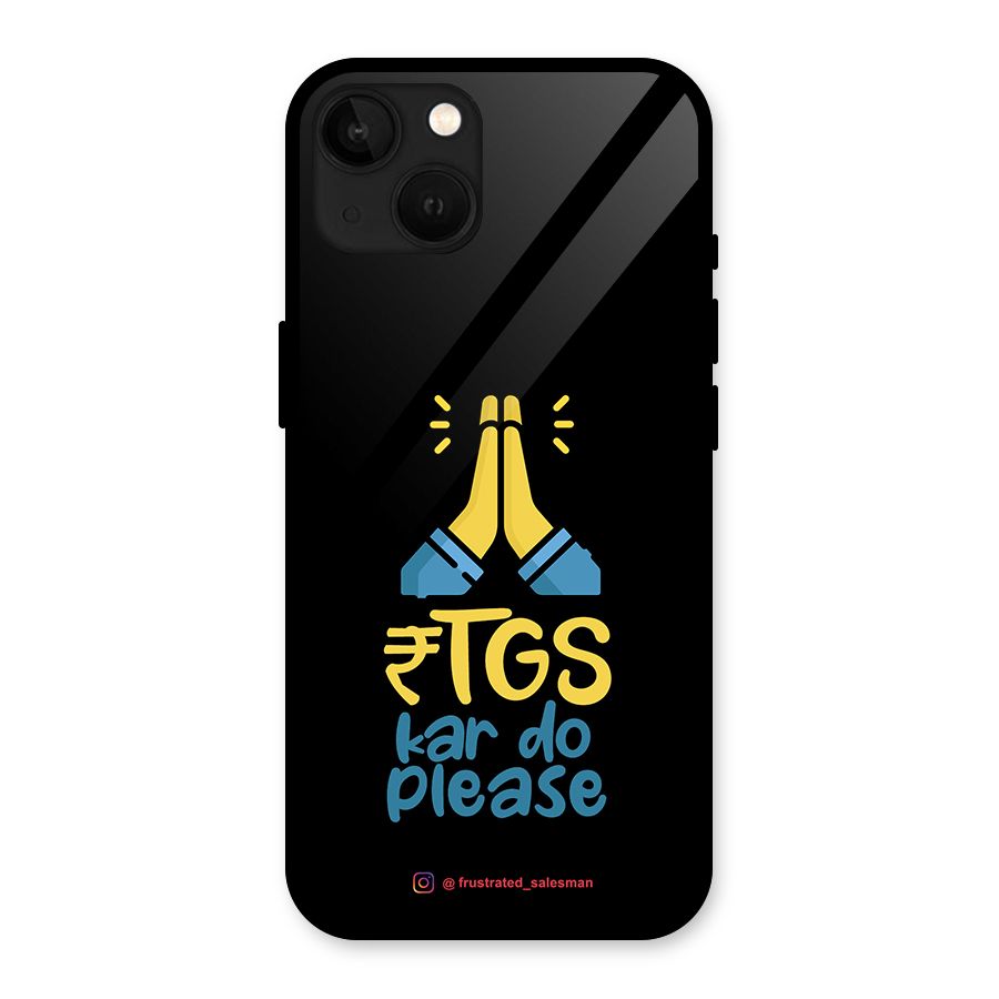 RTGS Kar Do Please Black Glass Back Case for iPhone 13