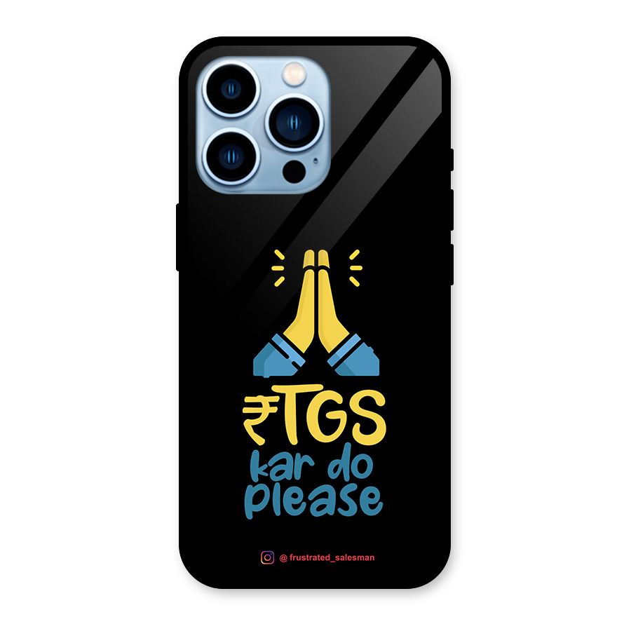 RTGS Kar Do Please Black Glass Back Case for iPhone 13 Pro