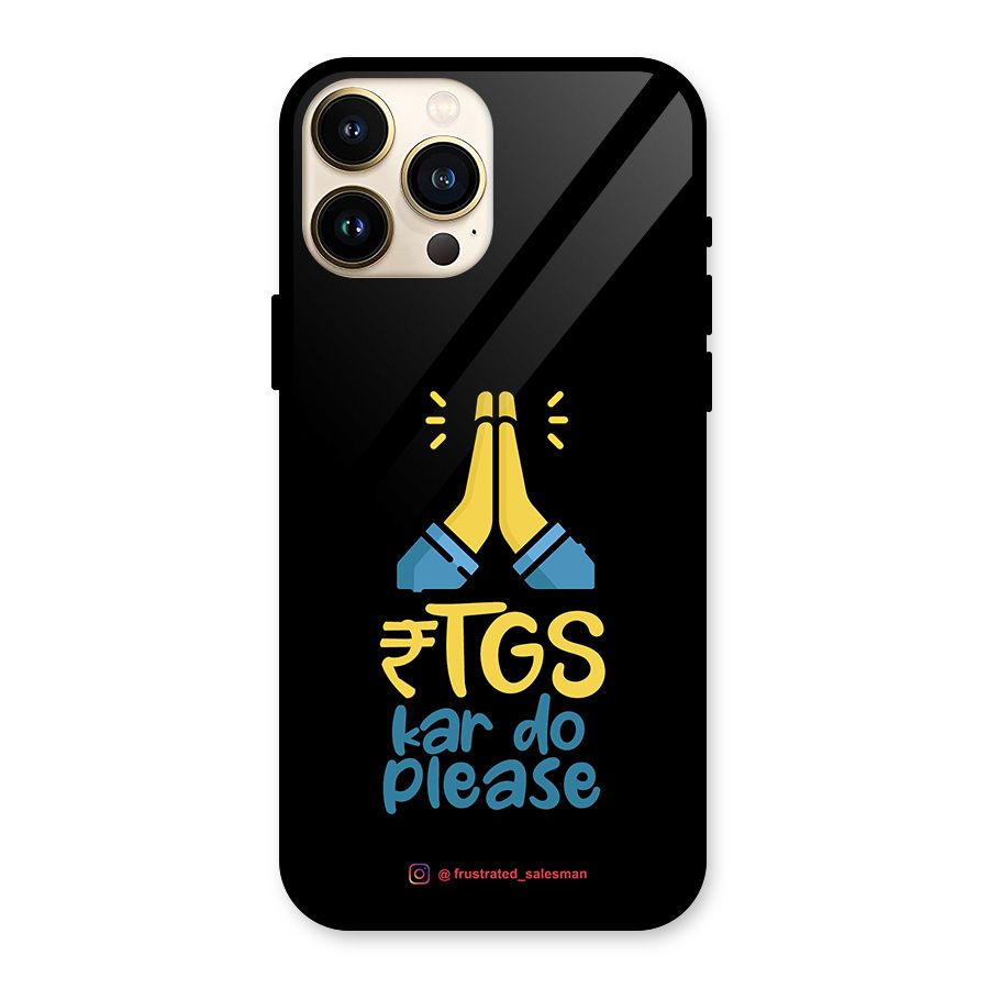RTGS Kar Do Please Black Glass Back Case for iPhone 13 Pro Max