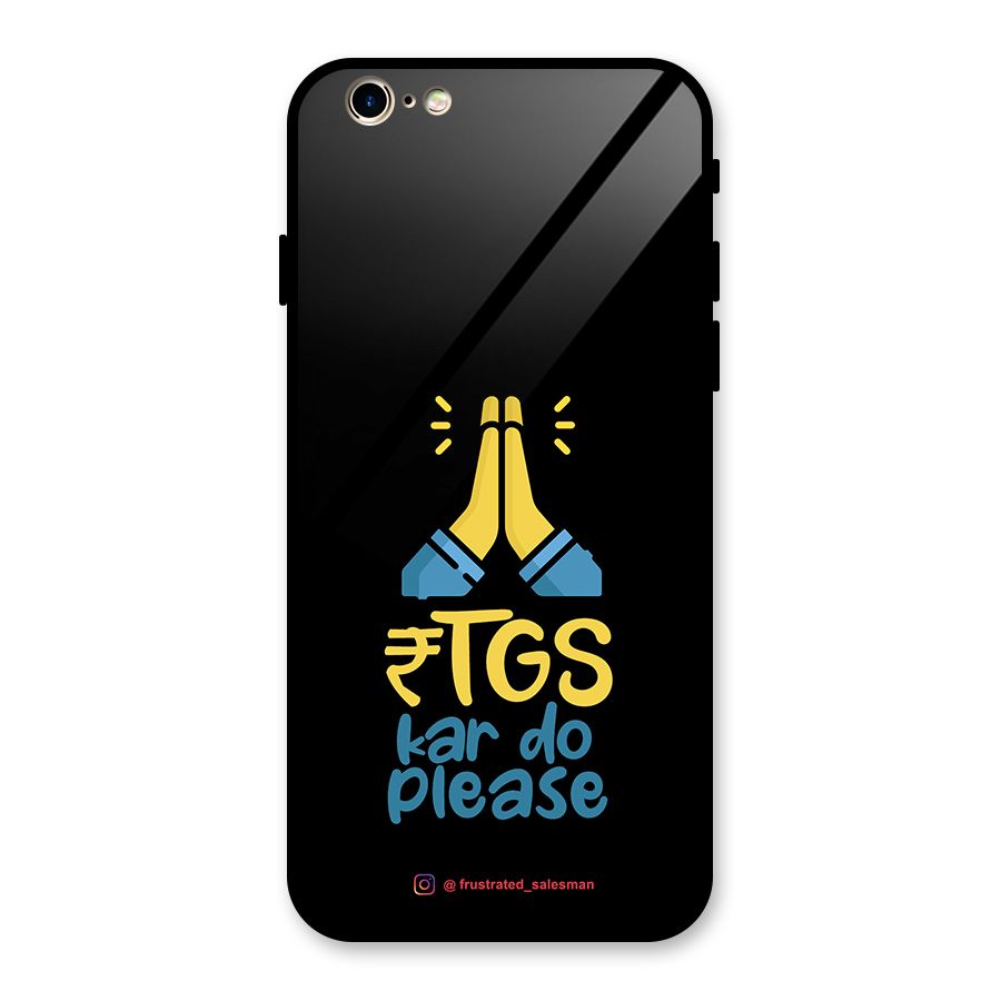 RTGS Kar Do Please Black Glass Back Case for iPhone 6 6S
