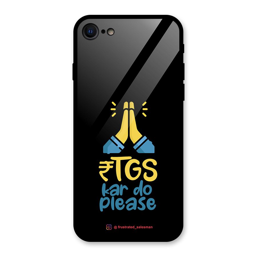 RTGS Kar Do Please Black Glass Back Case for iPhone 7