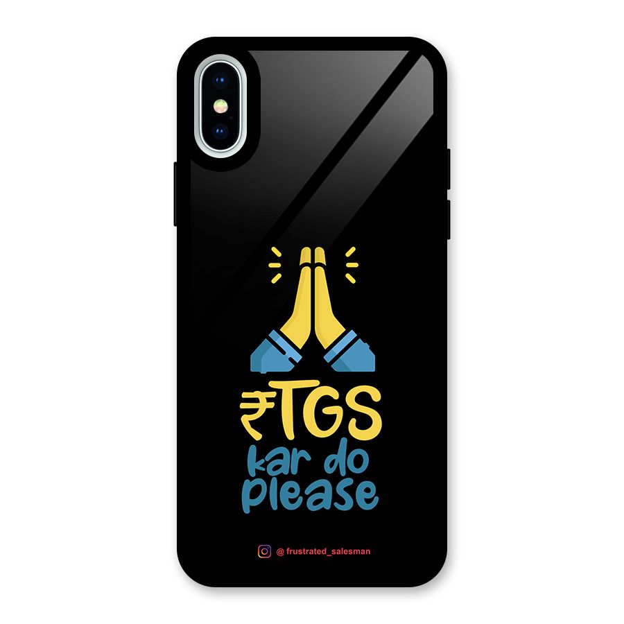 RTGS Kar Do Please Black Glass Back Case for iPhone X