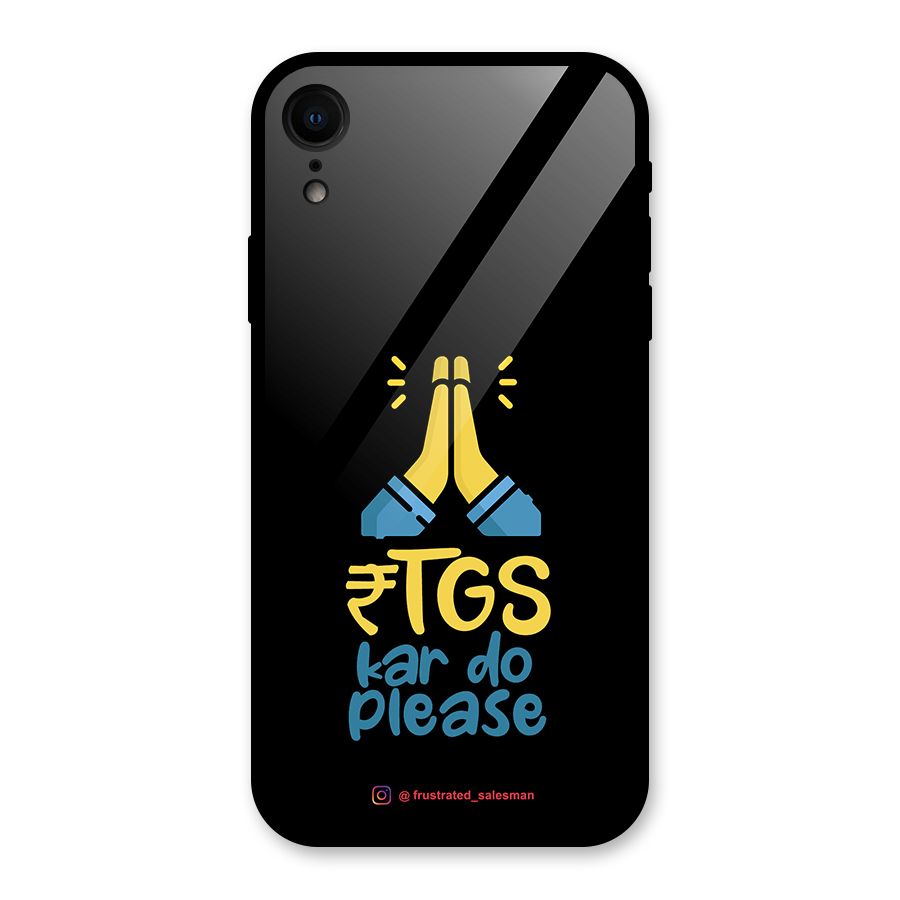 RTGS Kar Do Please Black Glass Back Case for iPhone XR