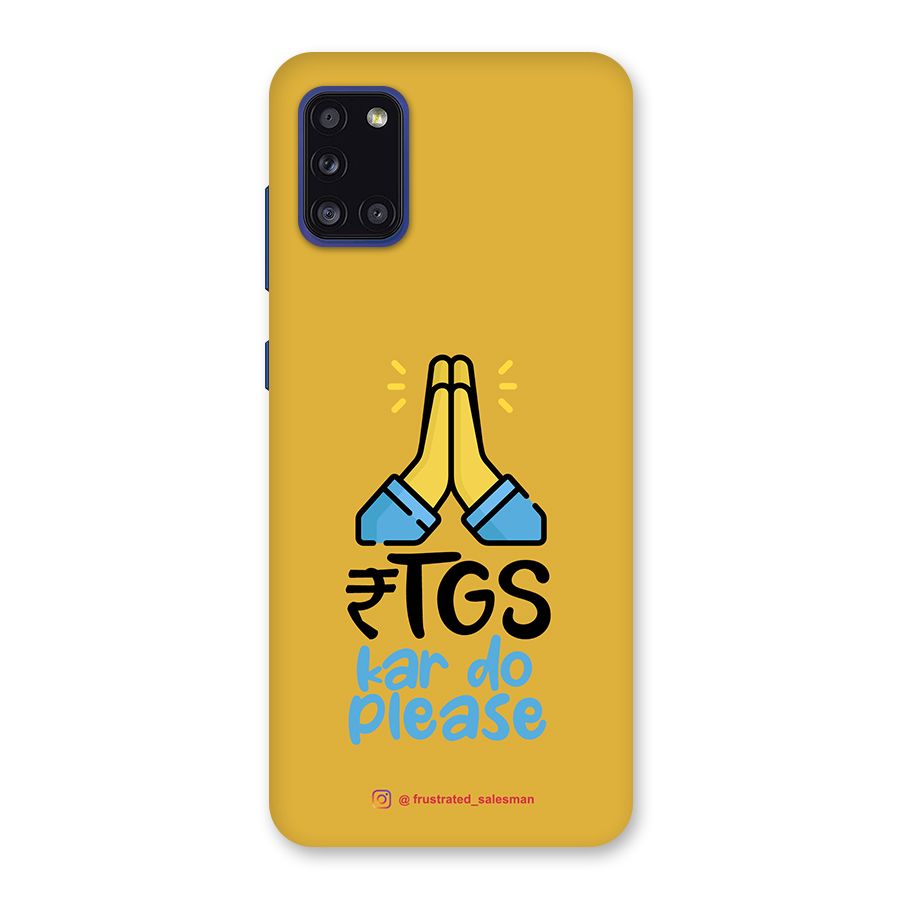 RTGS Kar Do Please Mustard Yellow Back Case for Galaxy A31