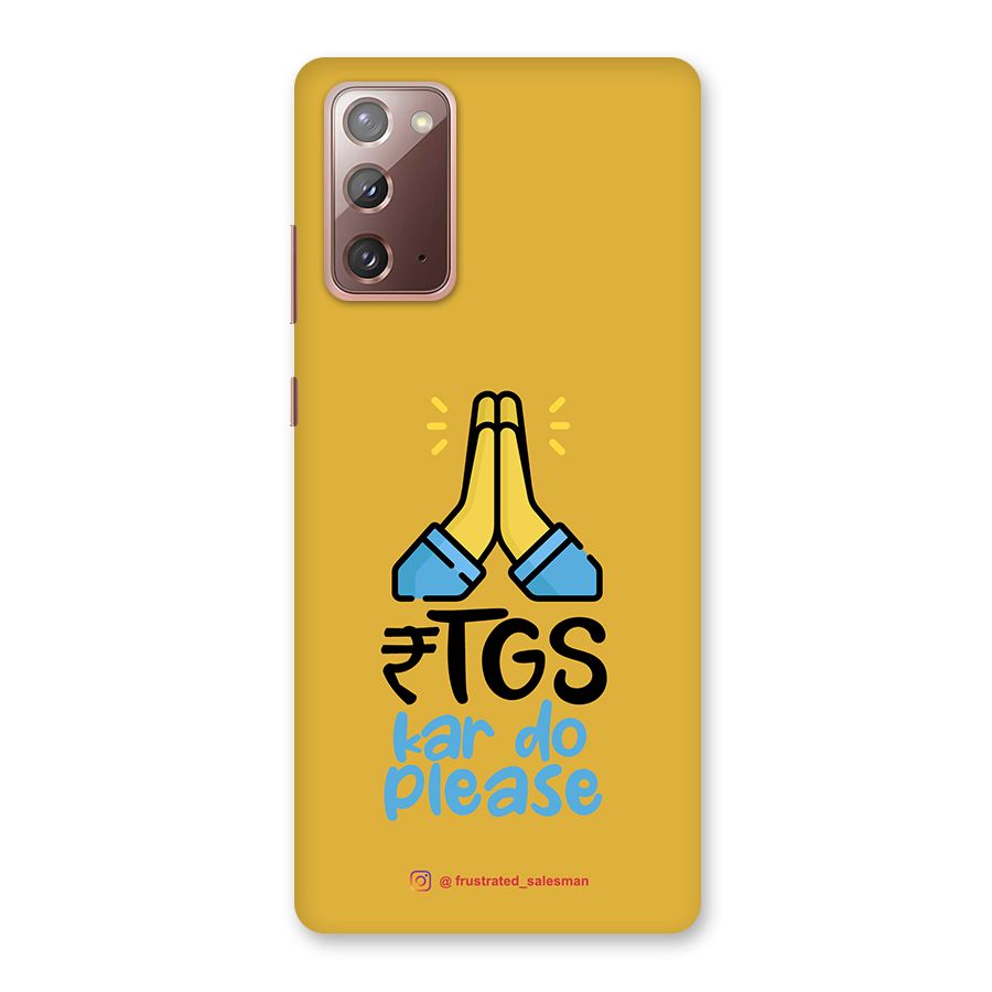 RTGS Kar Do Please Mustard Yellow Back Case for Galaxy Note 20