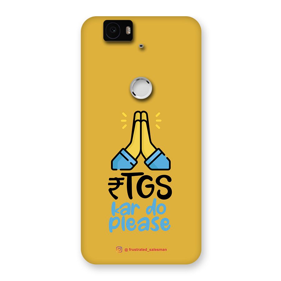 RTGS Kar Do Please Mustard Yellow Back Case for Google Nexus-6P