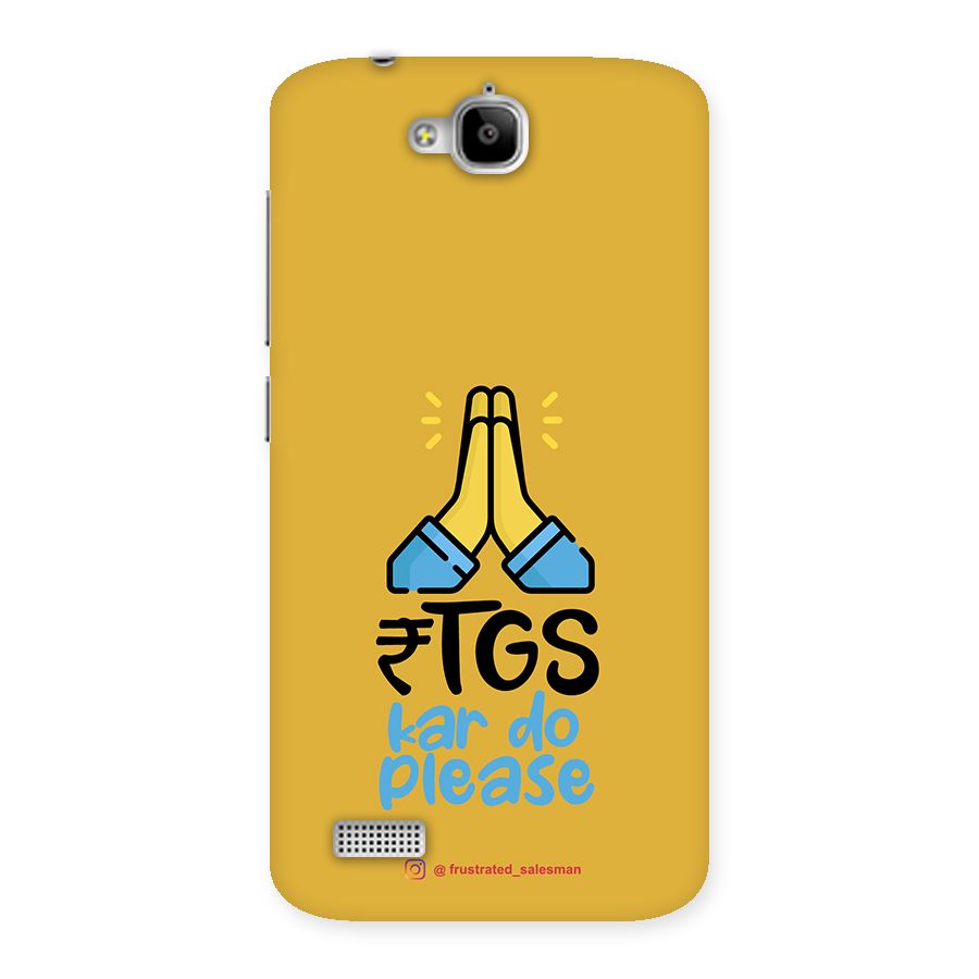 RTGS Kar Do Please Mustard Yellow Back Case for Honor Holly