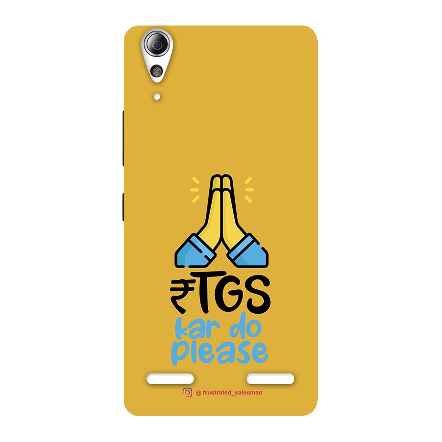 RTGS Kar Do Please Mustard Yellow Back Case for Lenovo A6000