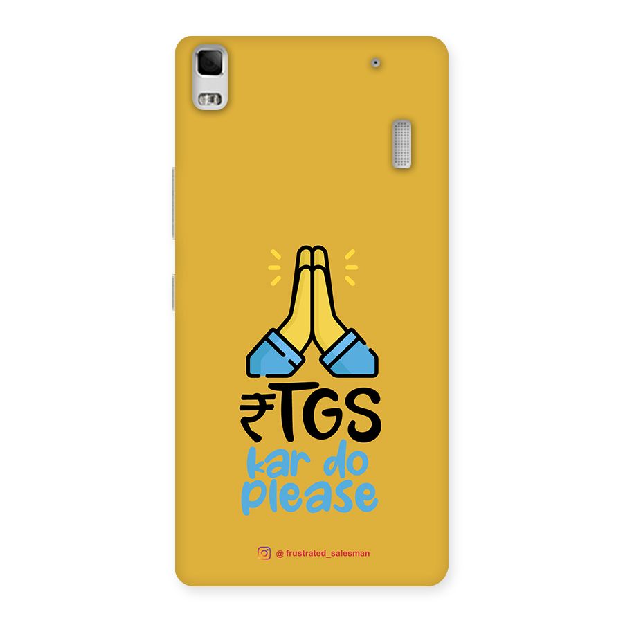 RTGS Kar Do Please Mustard Yellow Back Case for Lenovo A7000