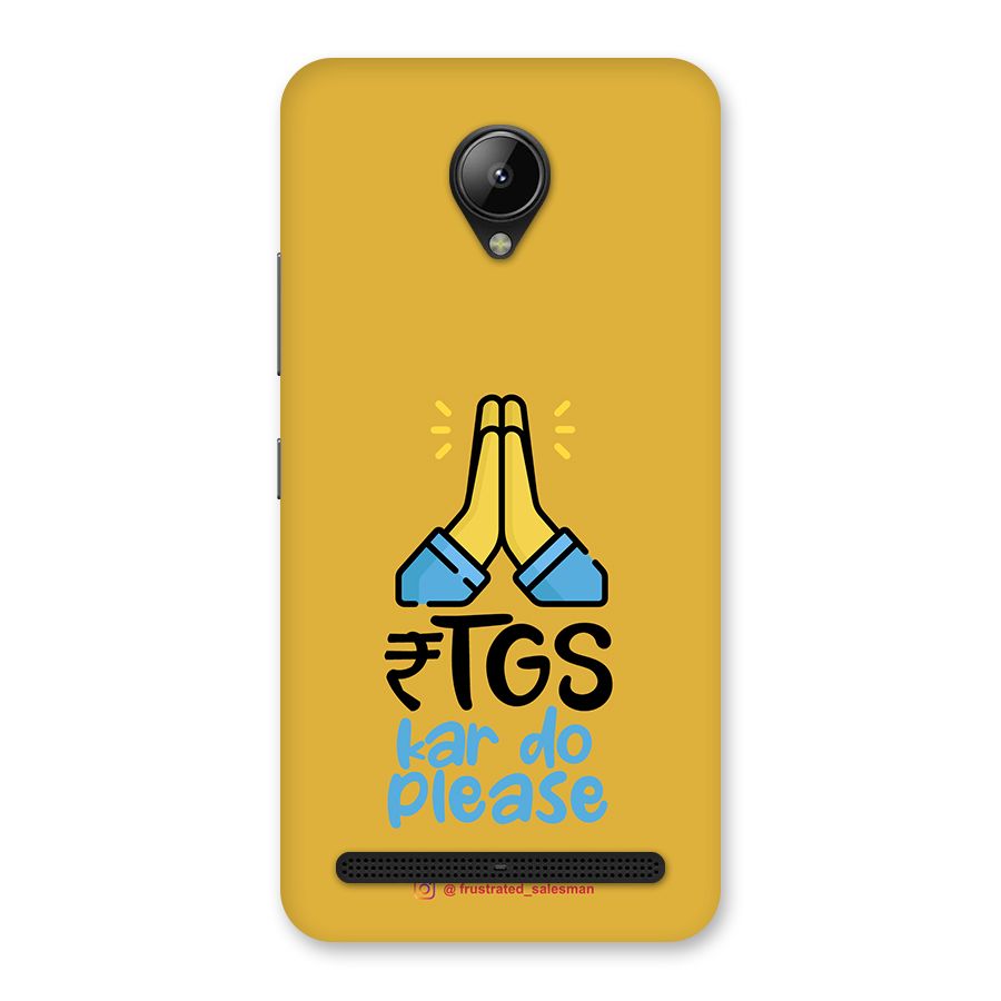 RTGS Kar Do Please Mustard Yellow Back Case for Lenovo C2