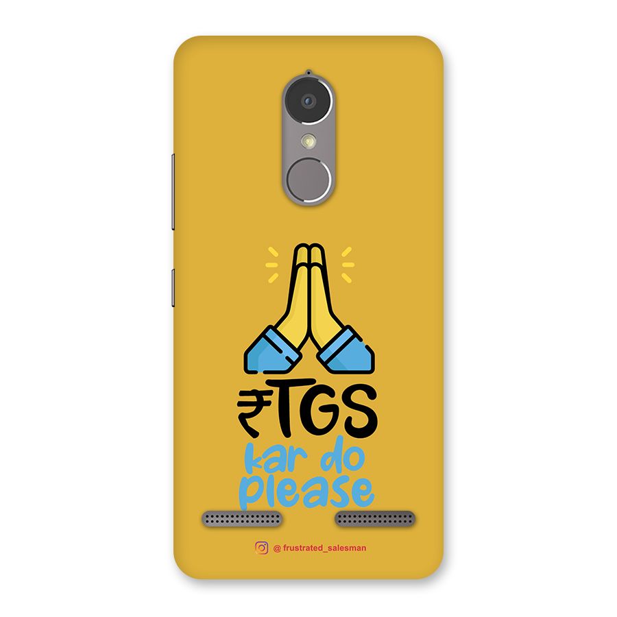 RTGS Kar Do Please Mustard Yellow Back Case for Lenovo K6