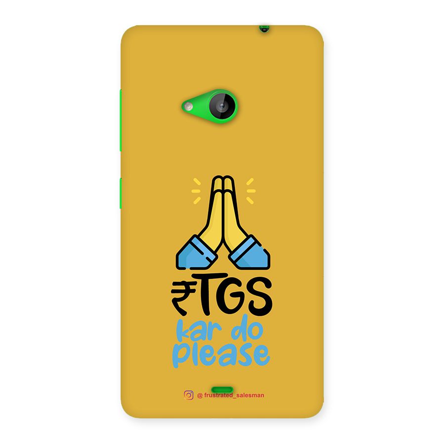 RTGS Kar Do Please Mustard Yellow Back Case for Lumia 535