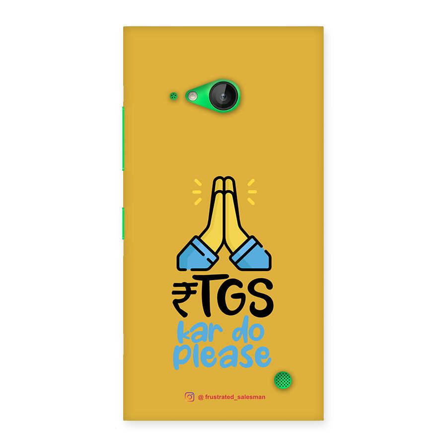 RTGS Kar Do Please Mustard Yellow Back Case for Lumia 730