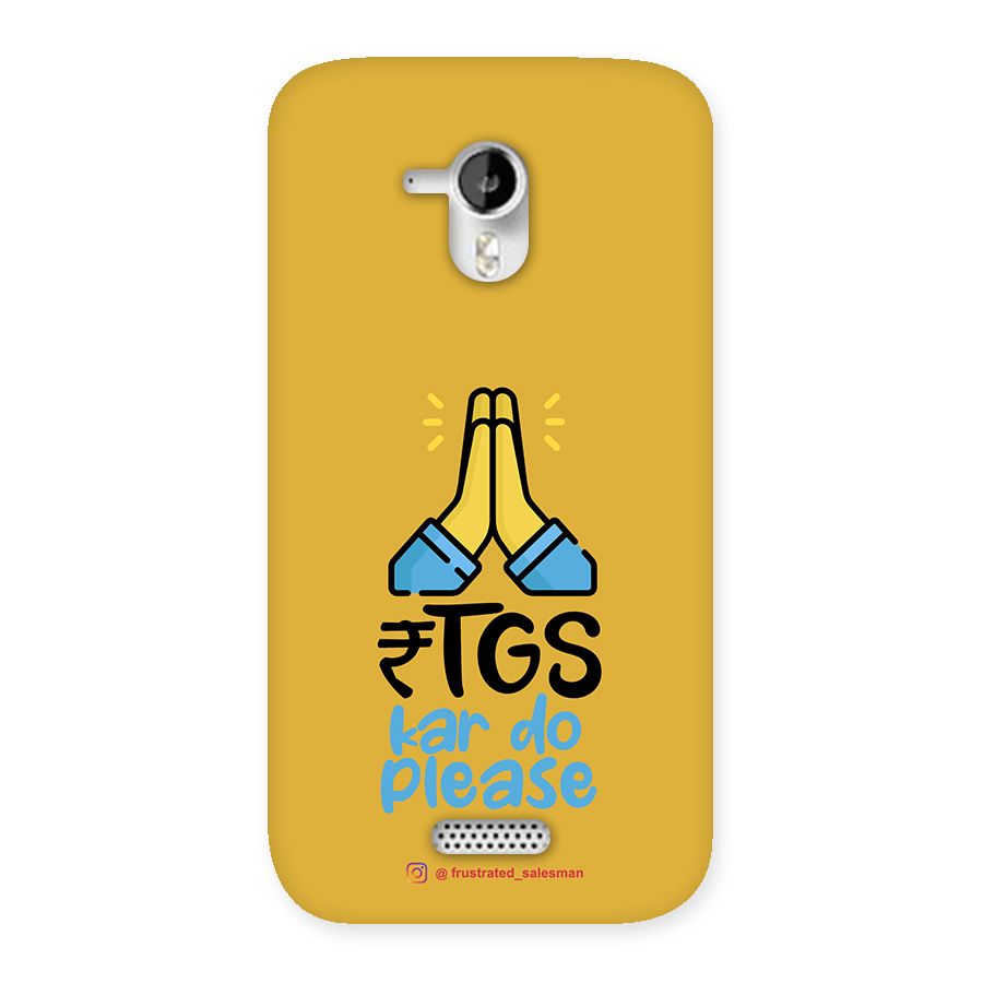 RTGS Kar Do Please Mustard Yellow Back Case for Micromax Canvas HD A116