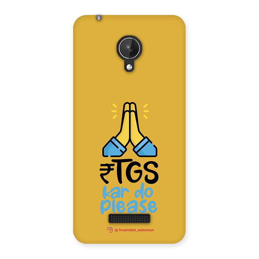 RTGS Kar Do Please Mustard Yellow Back Case for Micromax Canvas Spark Q380
