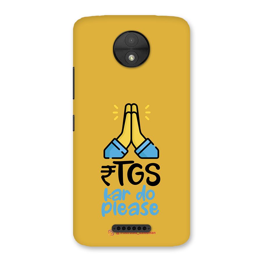 RTGS Kar Do Please Mustard Yellow Back Case for Moto C