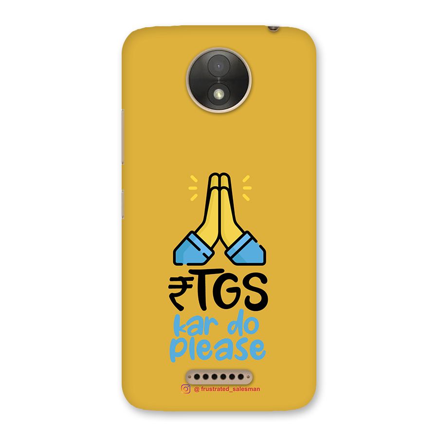 RTGS Kar Do Please Mustard Yellow Back Case for Moto C Plus