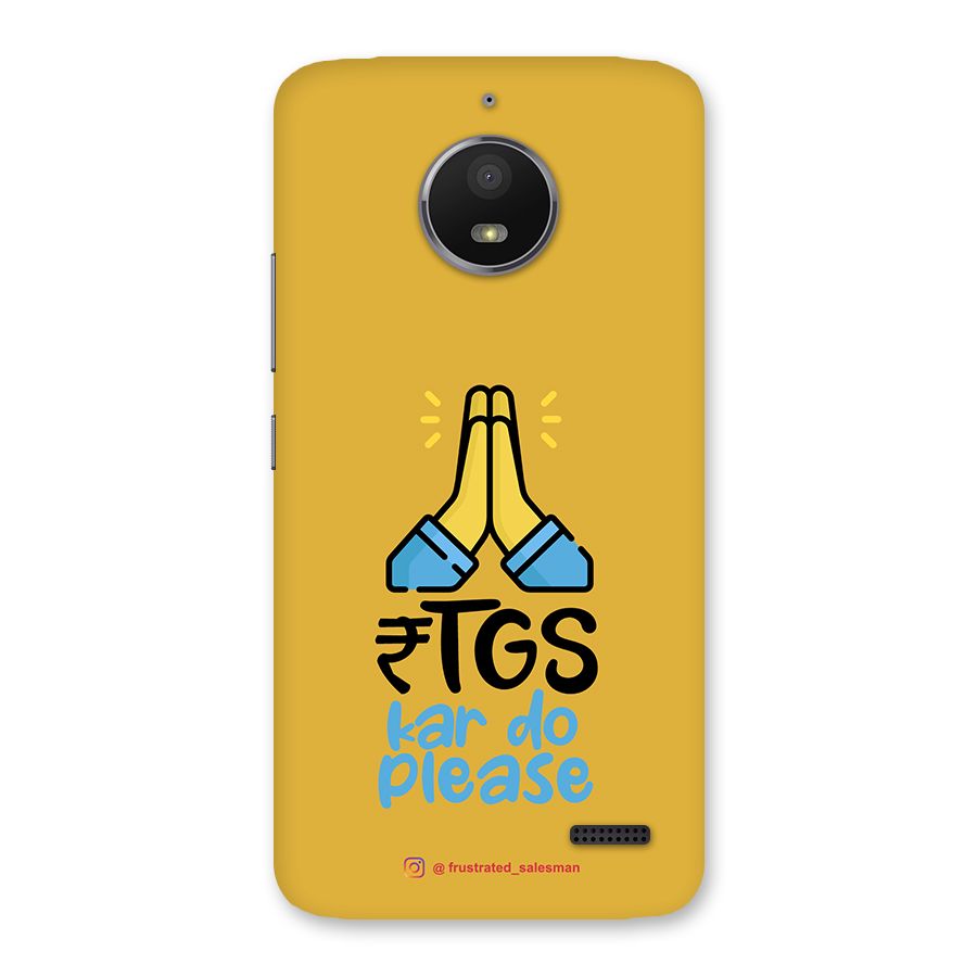 RTGS Kar Do Please Mustard Yellow Back Case for Moto E4