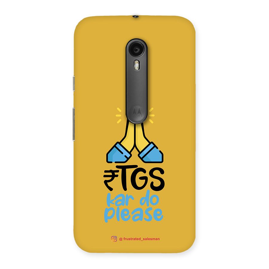 RTGS Kar Do Please Mustard Yellow Back Case for Moto G3