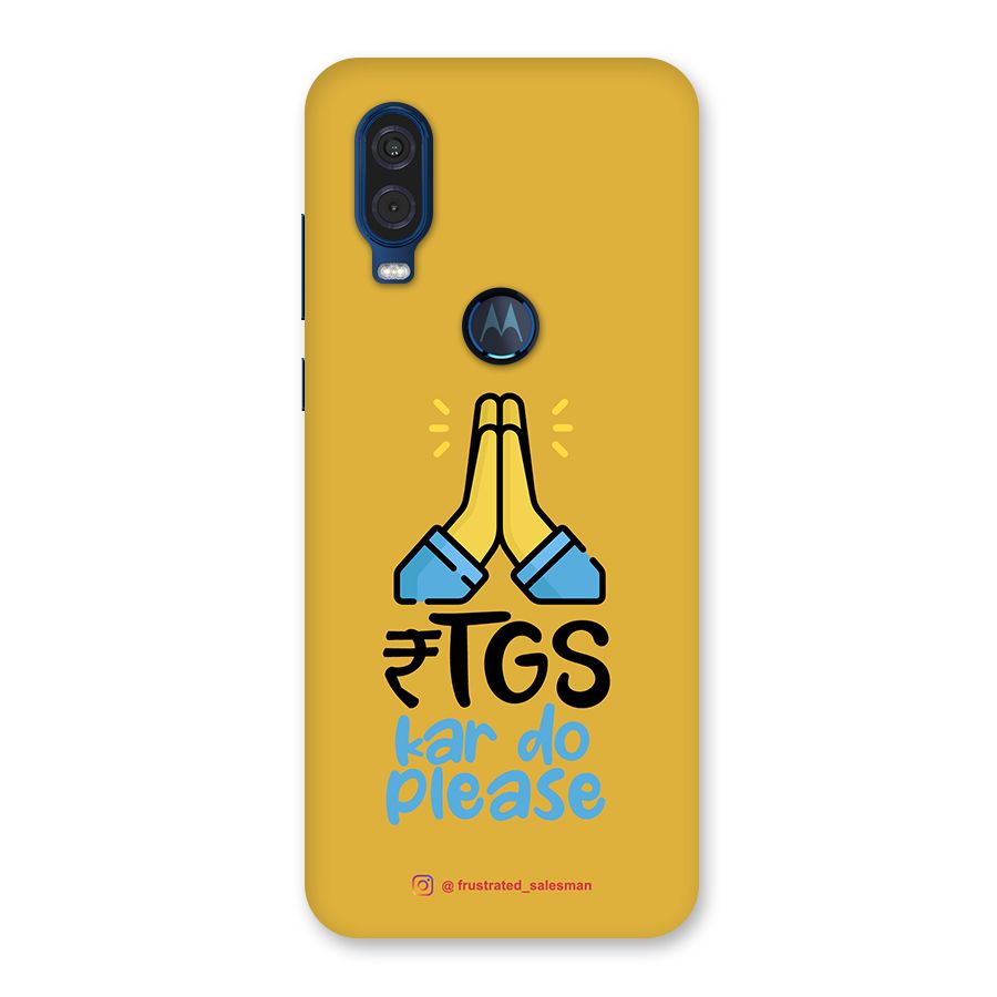 RTGS Kar Do Please Mustard Yellow Back Case for Motorola One Vision