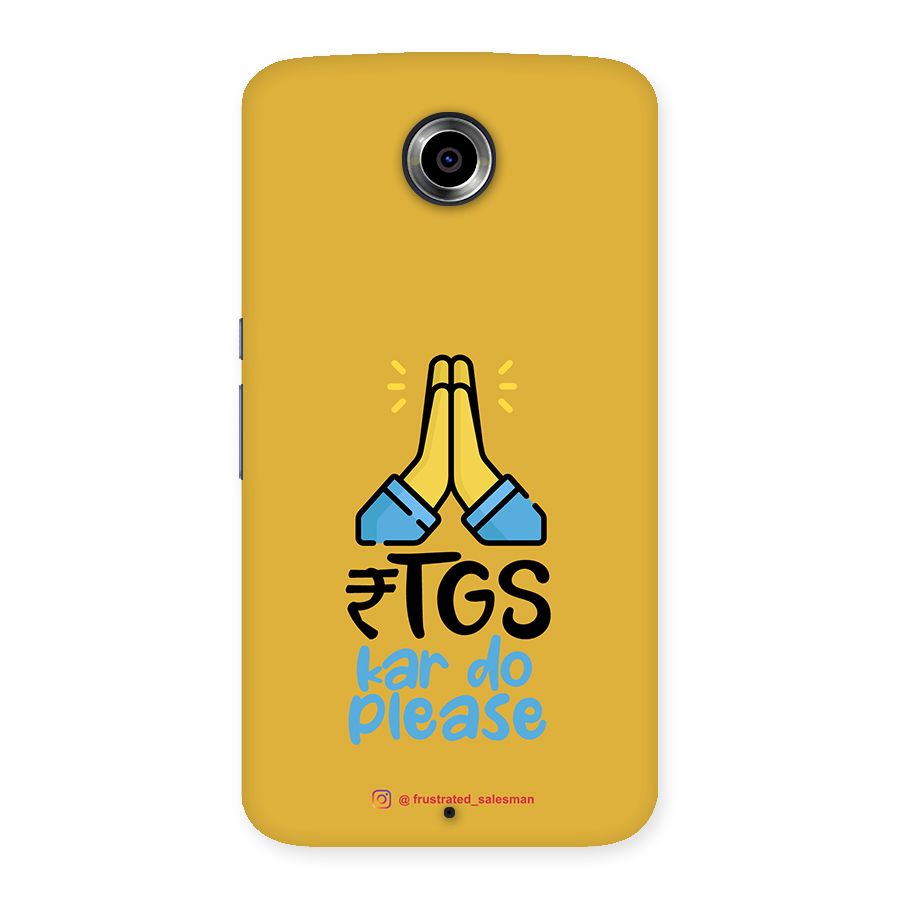 RTGS Kar Do Please Mustard Yellow Back Case for Nexsus 6