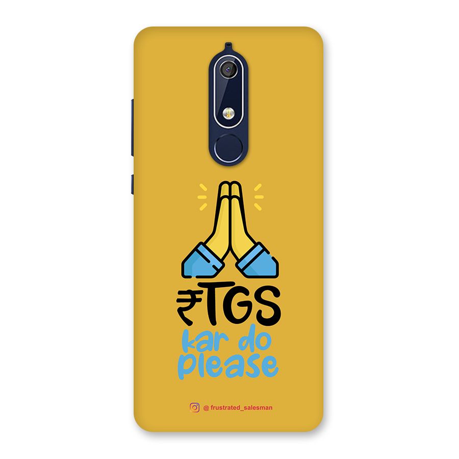 RTGS Kar Do Please Mustard Yellow Back Case for Nokia 5.1