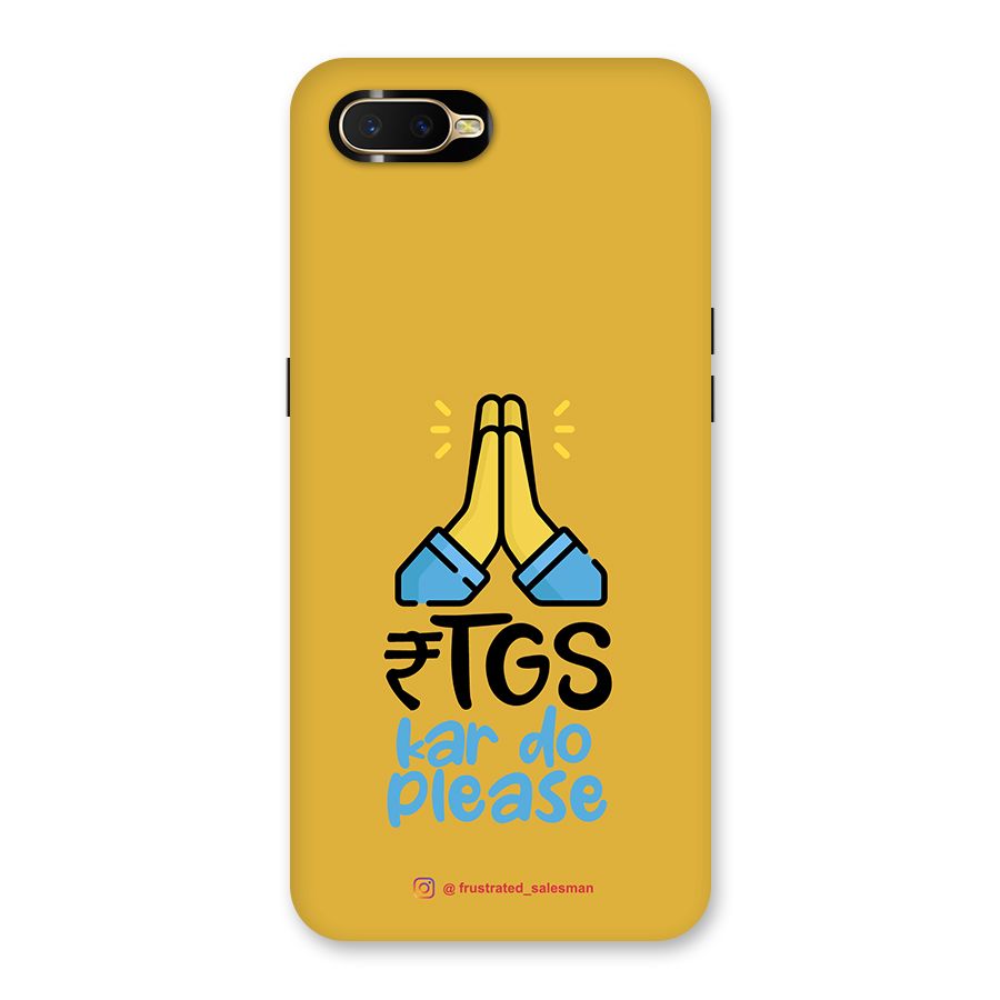 RTGS Kar Do Please Mustard Yellow Back Case for Oppo K1